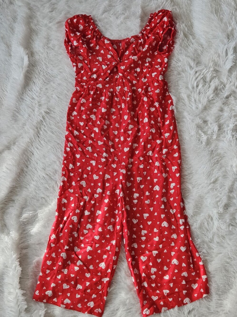 Kids Red Heart-Print One Piece Jumpsuit - Brand Unknown Fabkids 10/12